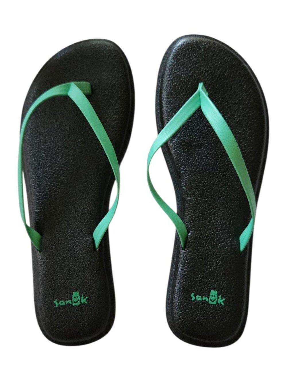 NEW Sanuk Yoga Bliss Flip Flops  — Size 7 — Rare Opal/Mint Green